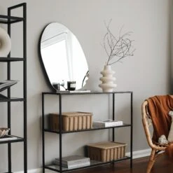 Locelso 100% Commode Van Gehard Glas | 100% Metalen Frame | Zwarte Kleur -Emob 552NOS1902 20 204 3d7a