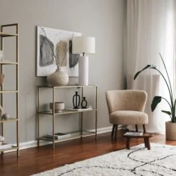 Locelso Dressoir | 100% Gehard Glas | 4mm Dik | 100% Metalen Frame | Goudkleur -Emob 552NOS1903 20 202 a7d2