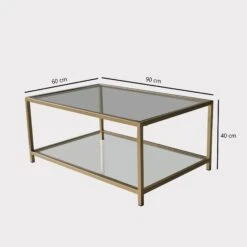 Locelso Salontafel | 100% Gehard Glas | 4mm Dikte | Goud -Emob 552NOS2224 20 207 bab1