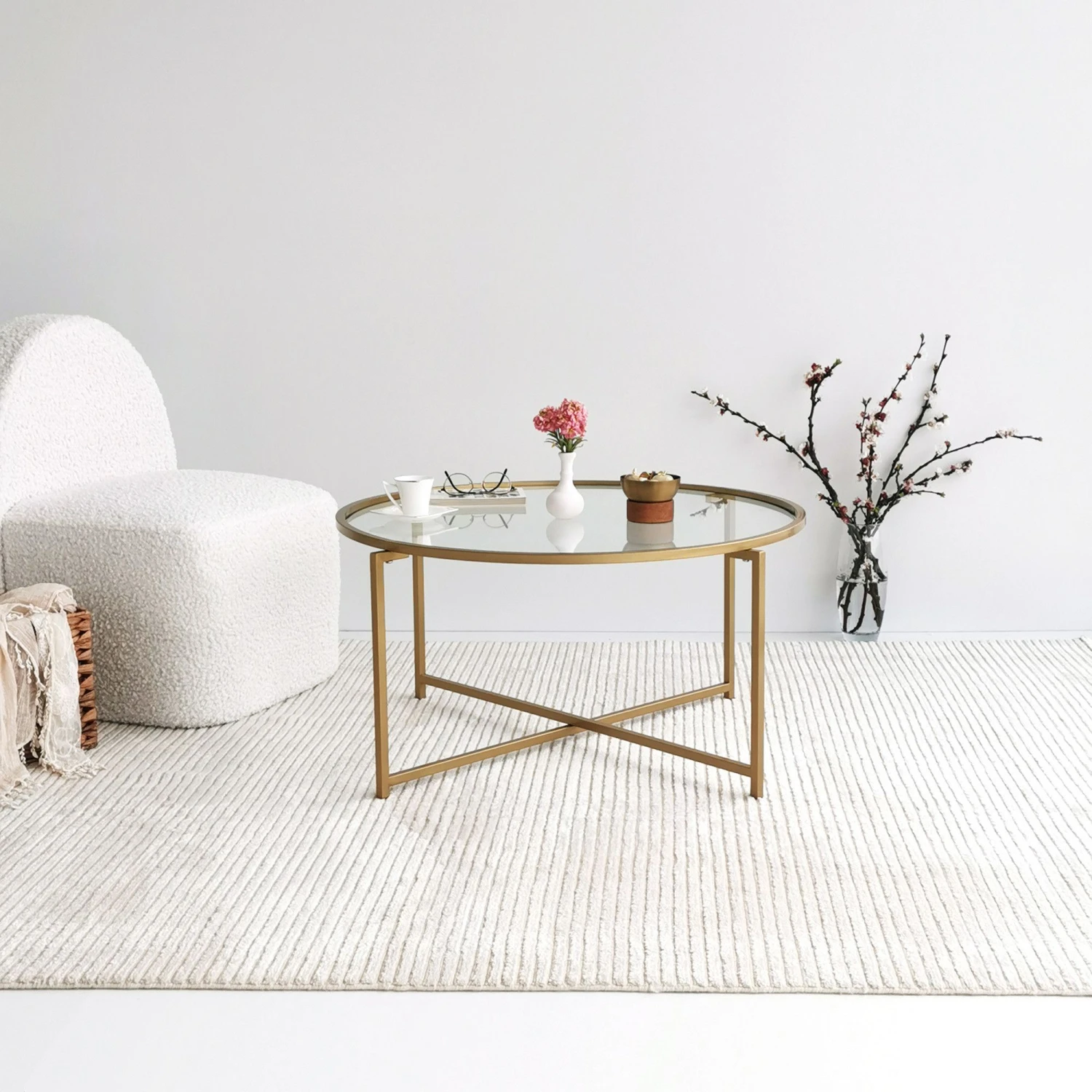 Locelso Salontafel | 4mm Gehard Glas | 100% Metalen Frame | Goud 7 Locelso Salontafel | 4mm Gehard Glas | 100% Metalen Frame | Goud - Afbeelding 7