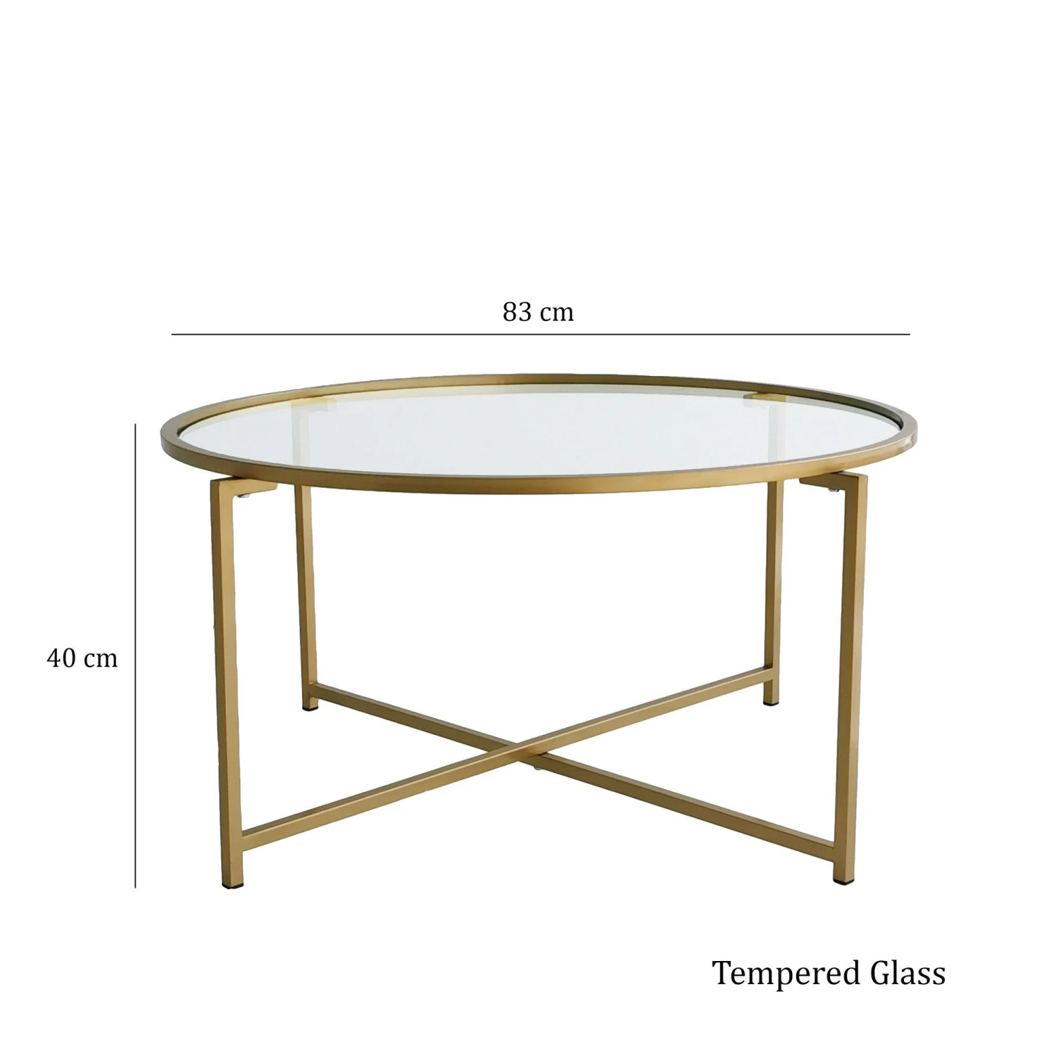 Locelso Salontafel | 4mm Gehard Glas | 100% Metalen Frame | Goud 3 Locelso Salontafel | 4mm Gehard Glas | 100% Metalen Frame | Goud - Afbeelding 3