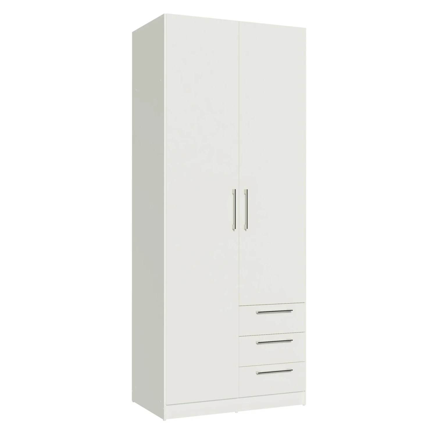 Kledingkast Tarn 80cm Met 2 Deuren & 3 Lades - Wit 1 Kledingkast Tarn 80cm Met 2 Deuren & 3 Lades - Wit