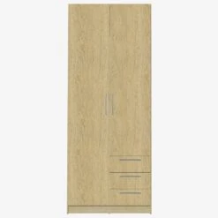 Kledingkast Tarn 80cm Met 2 Deuren & 3 Lades - Eik