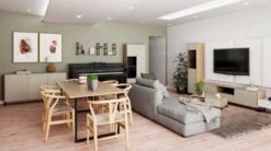 Vitrinekast Inda 2 Deuren - Beige/walnoot -Emob 5609875168515 ffa1