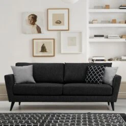 3-zitsbank | Comfortabel En Stijlvol | Beukenhouten Frame | Donkergrijze Kleur