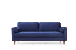 Comfortabele En Stijlvolle 3-zitsbank | Marineblauw | 215cm Lengte | Beukenhouten Frame -Emob 560ARE1333 20 205 c032