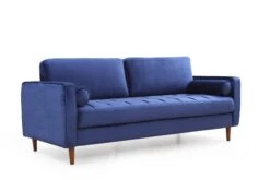 Comfortabele En Stijlvolle 3-zitsbank | Marineblauw | 215cm Lengte | Beukenhouten Frame -Emob 560ARE1333 20 206 5eea