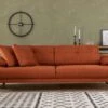 3-zits Slaapbank | Comfortabel En Stijlvol | Beukenhouten Frame | Oranje Kleur
