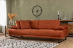 3-zits Slaapbank | Comfortabel En Stijlvol | Beukenhouten Frame | Oranje Kleur -Emob 560ARE1356 20 202 2df1