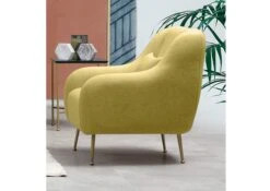 Stijlvolle Wing Chair | Modern Ontwerp | Beukenhouten Frame | Gele Kleur -Emob 560ARE1718 20 202 abd2