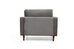 Artie Wing Chair | Beuken Frame | Polyester Stof | Walnoot Poten | Lichtgrijs -Emob 560ARE1722 20 206 6470