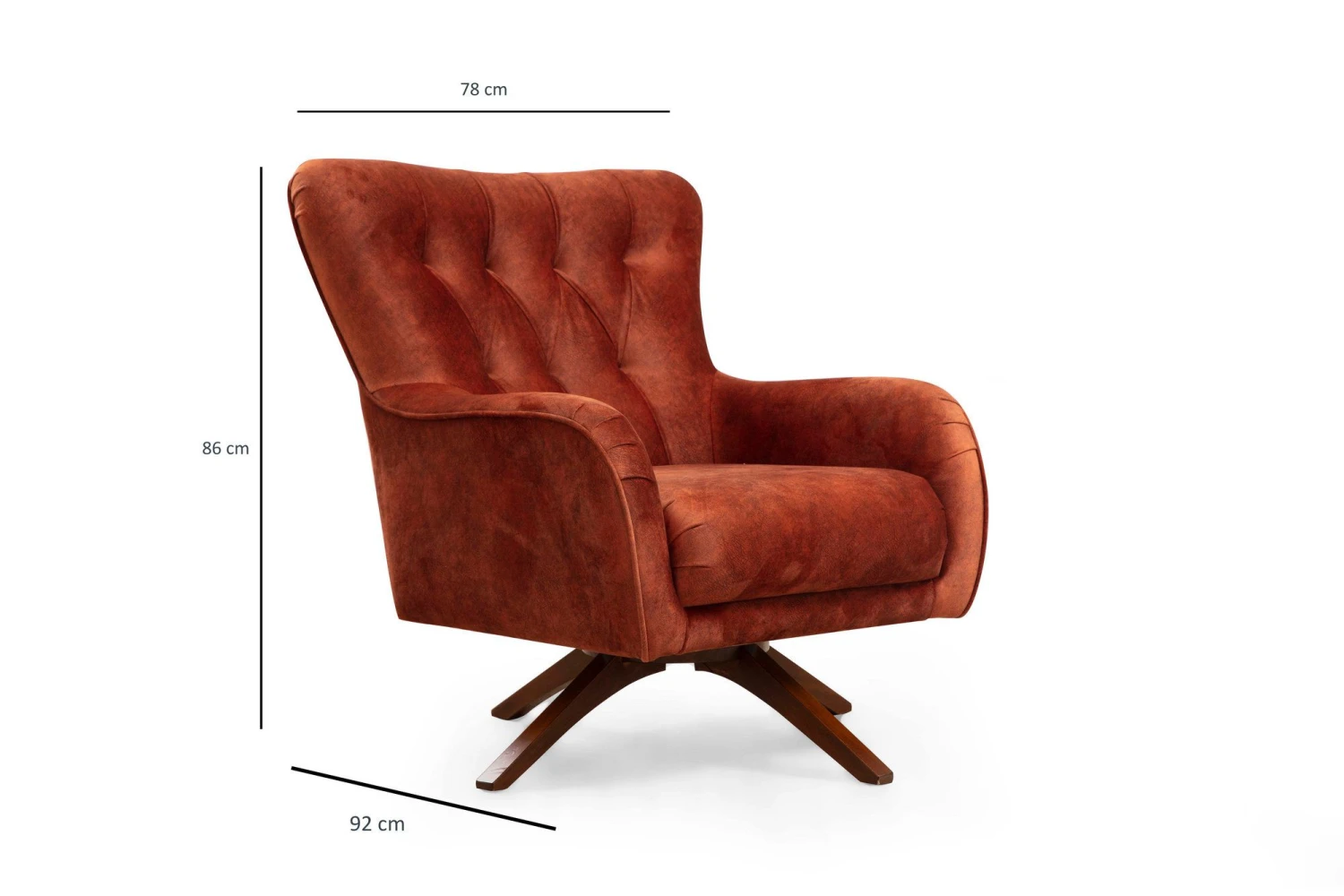 Artie Wing Chair | Beukenhout | Oranje 2 Artie Wing Chair | Beukenhout | Oranje - Afbeelding 2