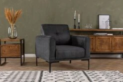 Artie Wing Chair | Frame Van Beukenhout/spaanplaat | Stof Van 100% Polyester | Antraciet