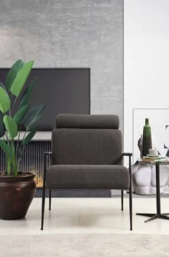 Artie Wing Chair | Frame Van Beukenhout En Spaanplaat | Stof Van 100% Polyester | Grijs -Emob 560ARE1735 20 202 5586