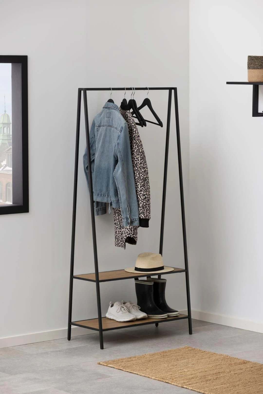 Kledingrek Dover - Zwart/wilde Eik 2 Kledingrek Dover - Zwart/wilde Eik - Afbeelding 2