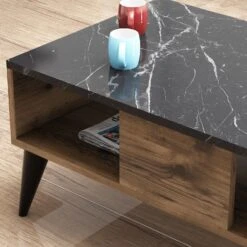 Salontafel Nettie-walnoot/marmer -Emob 566BMS2501 5 39cf