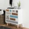Commode Tiara 70cm, 11 Lades - Wit/multicolor