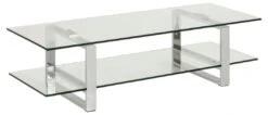 Salontafel Nicola 120cm Met Glazen Tafelblad - Grijs