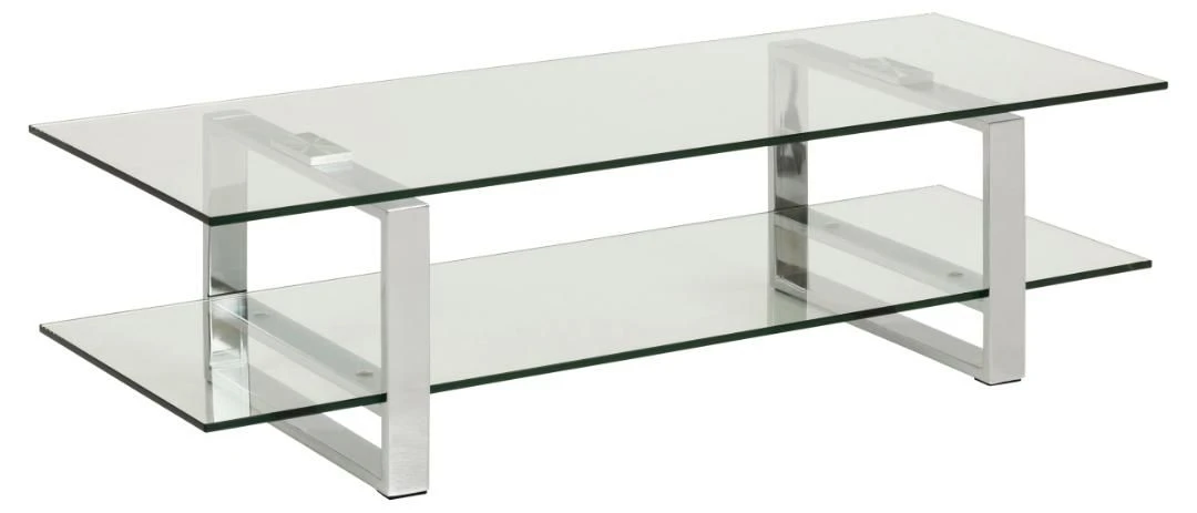 Salontafel Nicola 120cm Met Glazen Tafelblad - Grijs 1 Salontafel Nicola 120cm Met Glazen Tafelblad - Grijs
