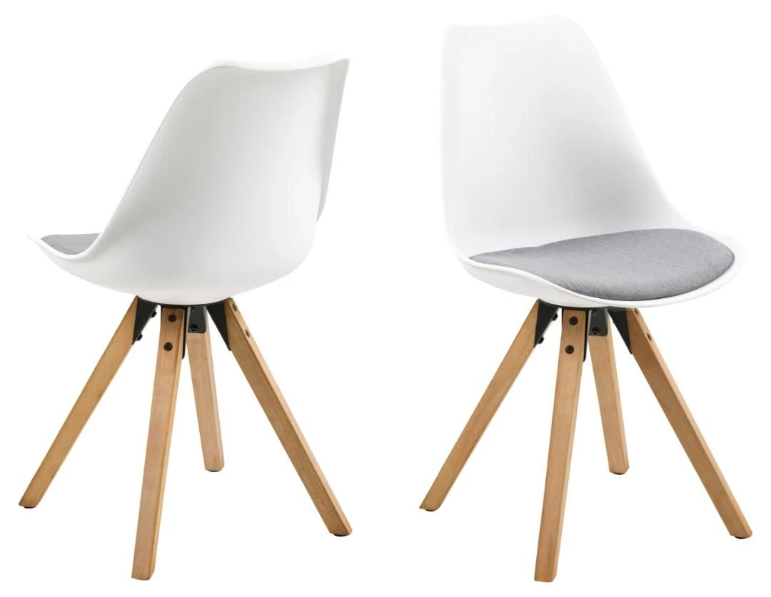 Eetkamerstoel Dima - Lichtgrijs/ Wit 8 Eetkamerstoel Dima - Lichtgrijs/ Wit - Afbeelding 8