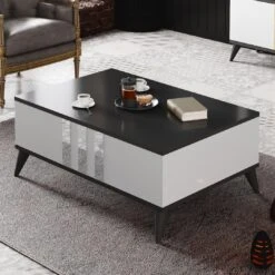 Moderne Antraciet Witte Salontafel Van Woody Fashion".