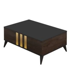 Modieuze Woody Salontafel | Melamine Gecoat | Antraciet Noten -Emob 618BLY1131 20 205 80b3