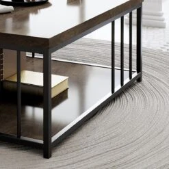 Stijlvolle Walnoot Zwarte Salontafel - 100% Melamine Gecoat -Emob 618BLY1138 20 204 6f74