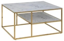 Salontafel Alisma 90x60cm 1 Legplank - Wit Marmer/ Goud -Emob 66977CE2 1014 4478 914D A7D222038CAE 8d32