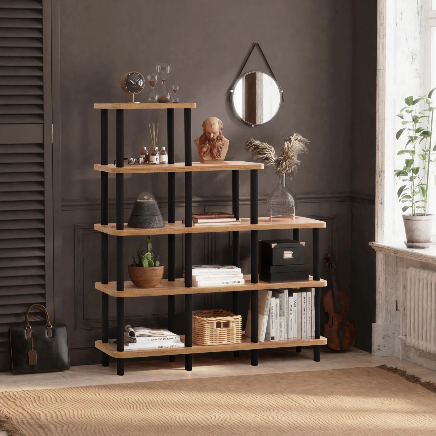 Dora Boekenplank | 100% Melamine | 25mm Dikte | Zwart Atlantic Pine 1 Dora Boekenplank | 100% Melamine | 25mm Dikte | Zwart Atlantic Pine