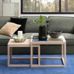 Set Van 2 Salontafels Cornius - Witte Eik