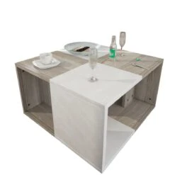 Houten Kunst Salontafel Set | 100% Melamine Gecoat | 18mm Dikte | Cordoba Wit -Emob 731WAT2813 20 203 15b2