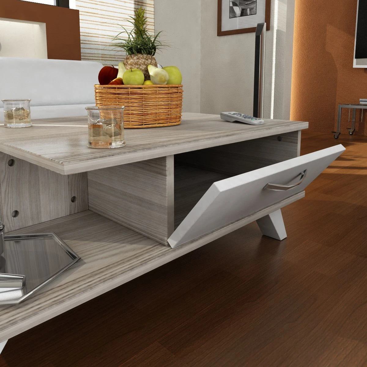 Houten Kunst Salontafel | 100% Melamine | 18mm Dikte | Cordoba Wit 4 Houten Kunst Salontafel | 100% Melamine | 18mm Dikte | Cordoba Wit - Afbeelding 4