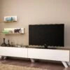 18 Mm Houten Kunst TV-meubel | Wit Notenhout | 100% Melamine Gecoat