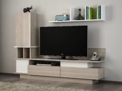 Houten Kunst TV-meubel | 100% Melamine Gecoat | 18mm Dik | Cordoba Wit