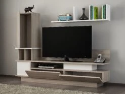 Houten Kunst TV-meubel | 100% Melamine Gecoat | 18mm Dik | Cordoba Wit -Emob 731WAT3045 20 202 9088