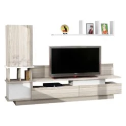 Houten Kunst TV-meubel | 100% Melamine Gecoat | 18mm Dik | Cordoba Wit -Emob 731WAT3045 20 203 3aa5