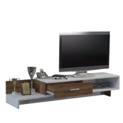 Houten Kunst TV-meubel | Melamine Laag | 18mm Dik | Wit Walnoot -Emob 731WAT3048 20 203 6664