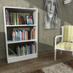 Witte Houten Boekenplank | 18mm Dik | 60x100x19 Cm