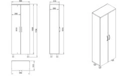 Wooden Art Badkamerkast | 100% Gemelamineerd Spaanplaathout | 31,50 X 59,40 X 161,50 Cm | Wit -Emob 731WAT3909 20 207 1269