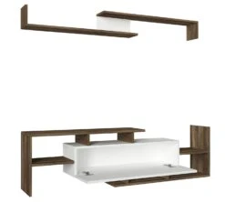 Stijlvol TV-meubel | Woody Mode | 18mm | 100% Melamine | Wit Notenhout -Emob 745DCD3018 20 205 1478