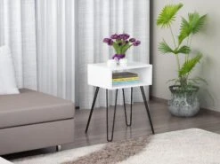 Furny Home Bijzettafel | 18mm Dikte | Metalen Poten | 45cm Breedte | Wit 6 Furny Home Bijzettafel | 18mm Dikte | Metalen Poten | 45cm Breedte | Wit -Emob 756FRN2824 20 202 1355