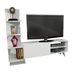 Furny Home TV-meubel | 100% Melamine Laag | 18mm Dikte | 140cm Breedte | Wit -Emob 756FRN3010 20 203 0882