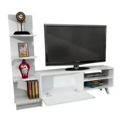 Furny Home TV-meubel | 100% Melamine Laag | 18mm Dikte | 140cm Breedte | Wit -Emob 756FRN3010 20 204 e3f5