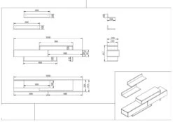 Modern TV-meubel | 100% Gemelamineerd | Wit Teakhout -Emob 756FRN3041 20 203 1336
