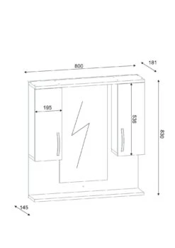 Badkamermeubel Furny Home | 100% Melamine | 18,1 X 80 X 83 Cm | Kleur: Wit -Emob 756FRN3903 20 204 31ef