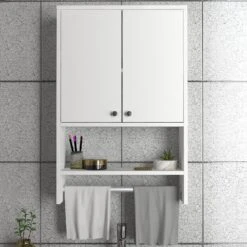 Badkamermeubel Furny Home | 100% Melamine | 19,5 X 59,3 X 90 Cm | Kleur: Wit -Emob 756FRN3907 2 e134