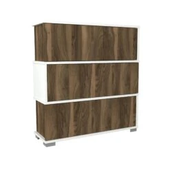 Schoenenkast Finn - Walnoot/wit -Emob 756FRN4004 5 97cd