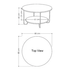 Woody Salontafel | 2-Tier | Metalen Poten | Wit -Emob 776HMS2849 20 203 ad25