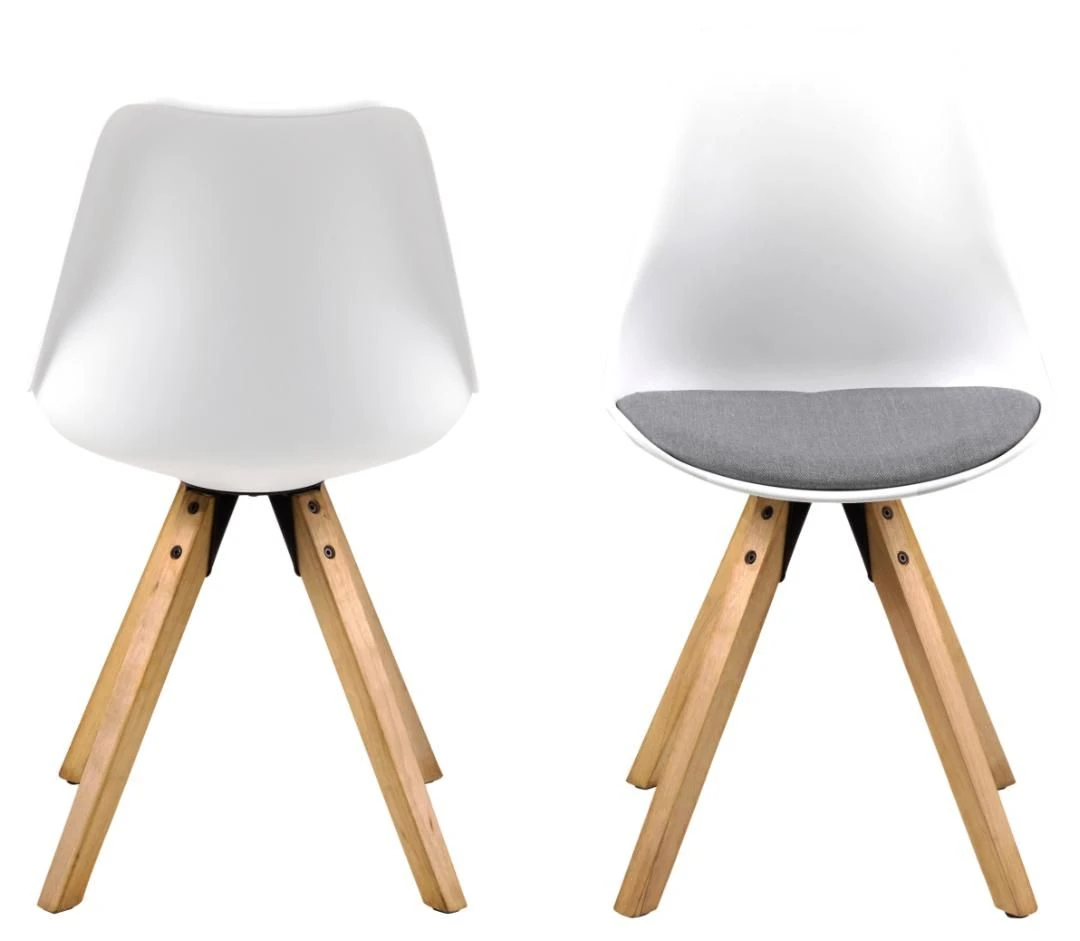 Eetkamerstoel Dima - Lichtgrijs/ Wit 6 Eetkamerstoel Dima - Lichtgrijs/ Wit - Afbeelding 6