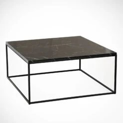 Elegante Melamine Gecoate Salontafel - 18mm Dikte, Metalen Poten, 75x43x75 Cm, Zwart Wit -Emob 801CMY2852 20 202 6a6c